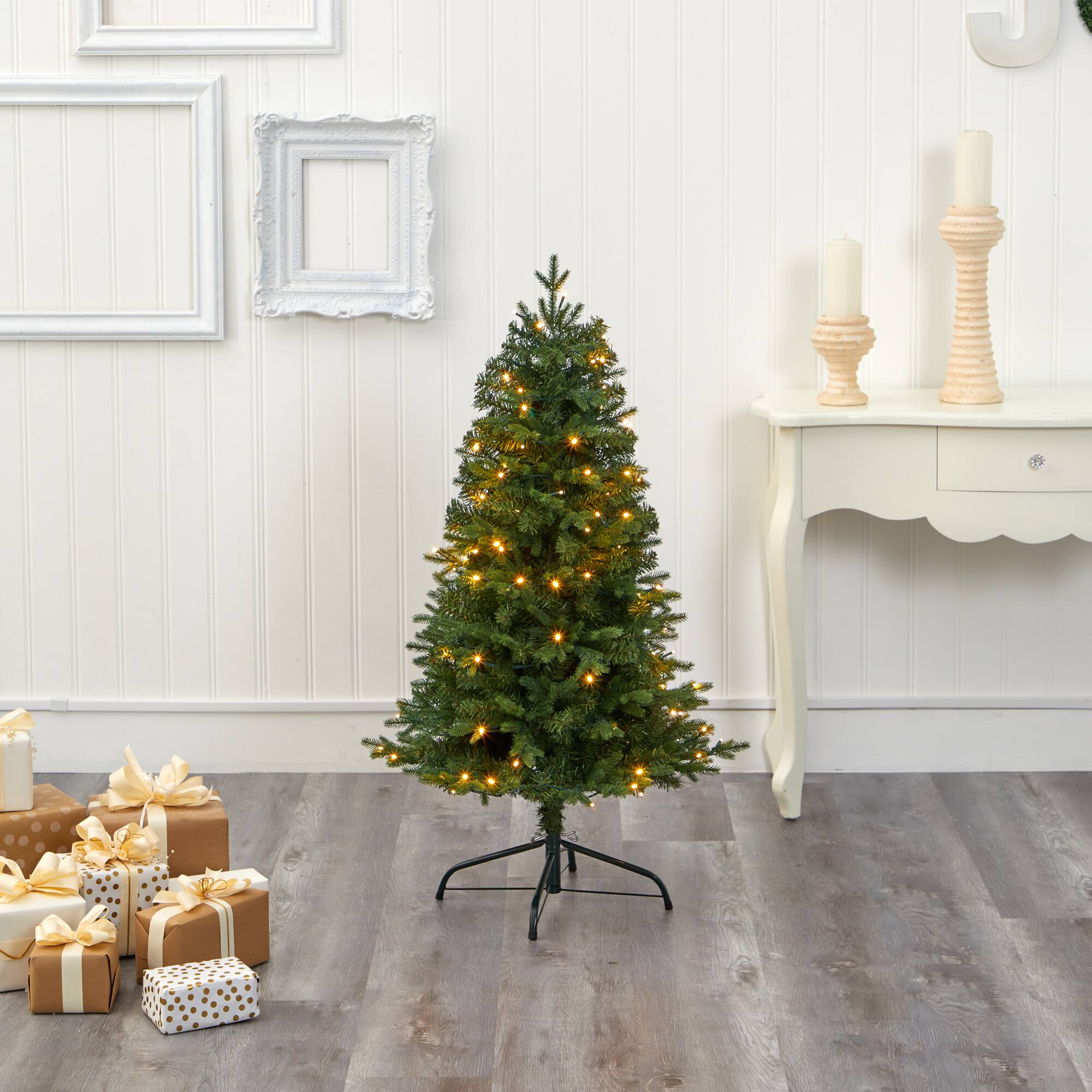 4ft. Pre-Lit Vermont Fir Artificial Christmas Tree with Clear LED Lights
